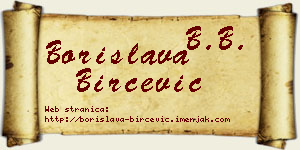 Borislava Birčević vizit kartica